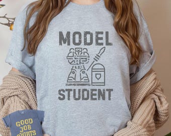 Wargaming Shirt for Back to School Students: Model Student Cotton T-Shirt for Miniature Painters and Wargamers