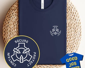 SCP Foundation Shirt with Pocket Logo: Cotton T-Shirt in Unisex Adult Sizes for Fans of Science Fiction