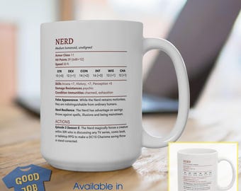 Funny DnD Coffee Mug for Dungeons and Dragons, Nerd Stat Block Mug, DnD Player Gift, Dungeon Master Gift Ideas, D&D RPG Gifts for Pathfinder