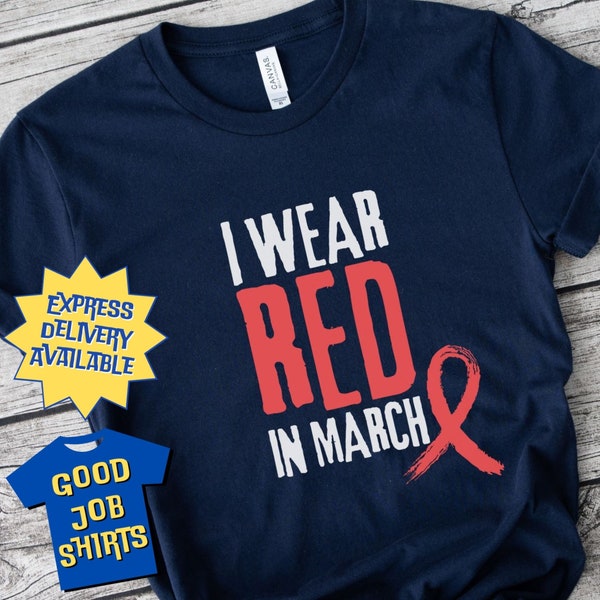 Hemophilia Awareness Shirt with Red Ribbon, Tuberculosis shirt, Von Willebrand Awareness, Wear Red in March Tee, Haemophilia Awareness Month