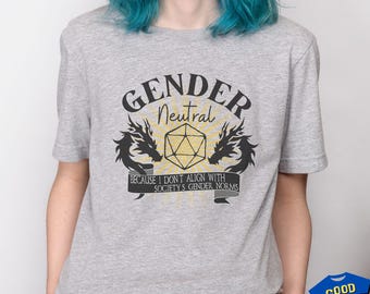 Gender Neutral DnD Alignment Shirt for LBGT Players, Dungeons & Dragons Gift, DM Shirt, Pride Month, Non-Binary Genderqueer, Inclusive Gamer