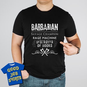 DnD Barbarian Shirt for DnD Player Gift, Funny Barbarian tshirt for Dungeons & Dragons, DM Gift, RPG Gifts, DnD Group Shirt, Couple Shirts