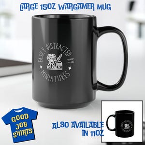 Wargamer Mug for Strategy War Game Players, 11oz Black War Gaming Coffee Mug, RPG Player Ideas, Model Painter Gift,Painting Minis Miniatures