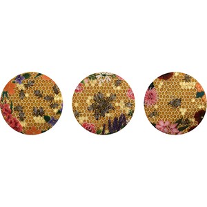 Limited edition print - honingraatdrieluik - honingbijen en wilde bloemen