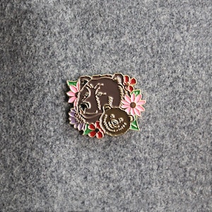 Soft Enamel Pin - Momma Bear - Bear Cub - Wildflowers