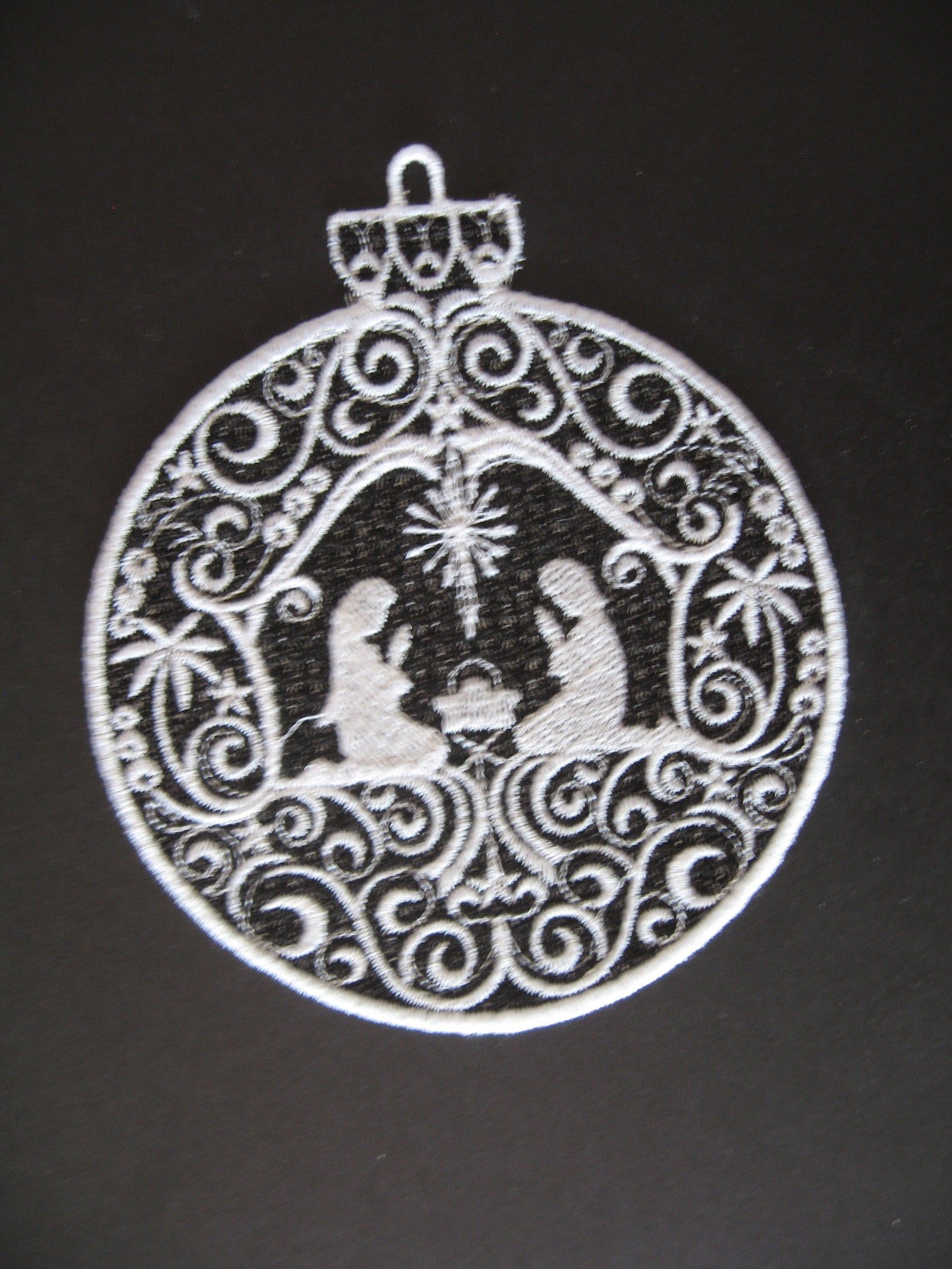 Nativity ornament Christmas ormament FSL Free standing lace Etsy
