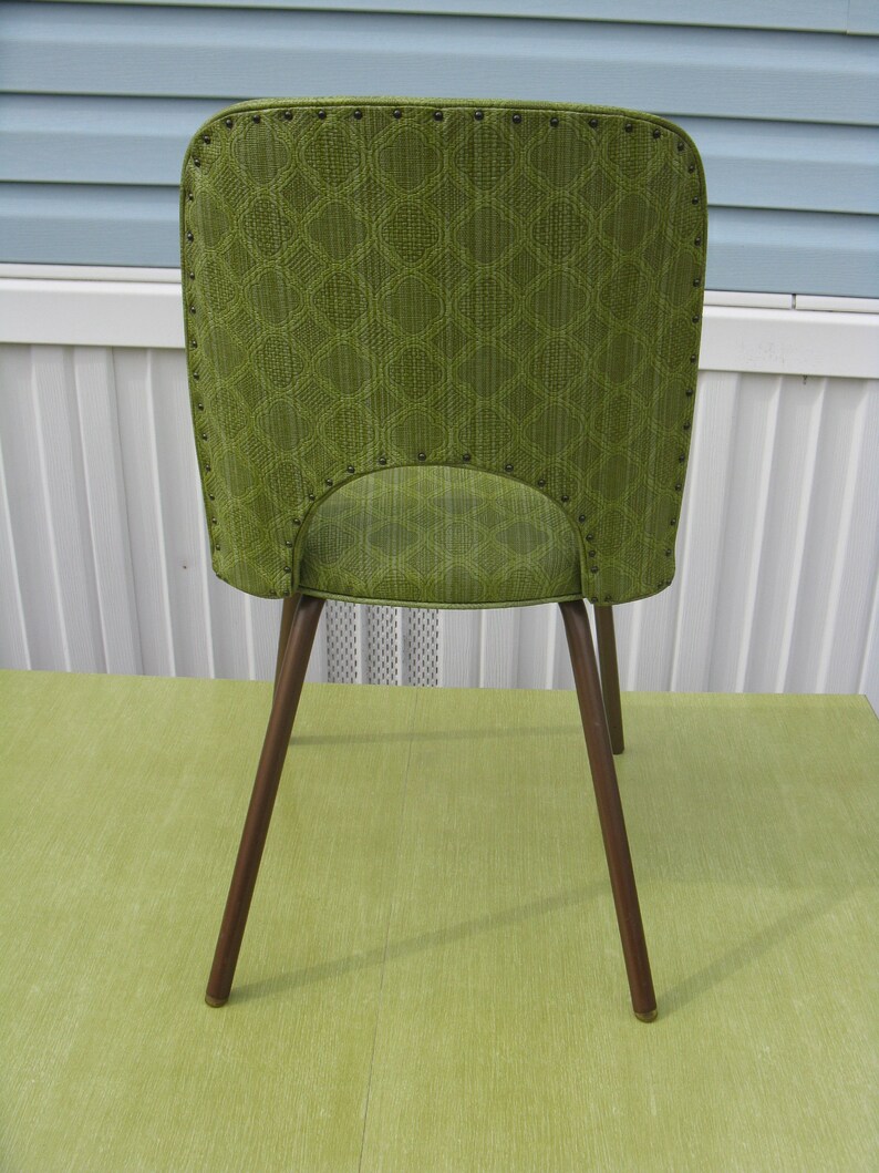 Mid Century Modern green vinyl kitchen chair Etsy