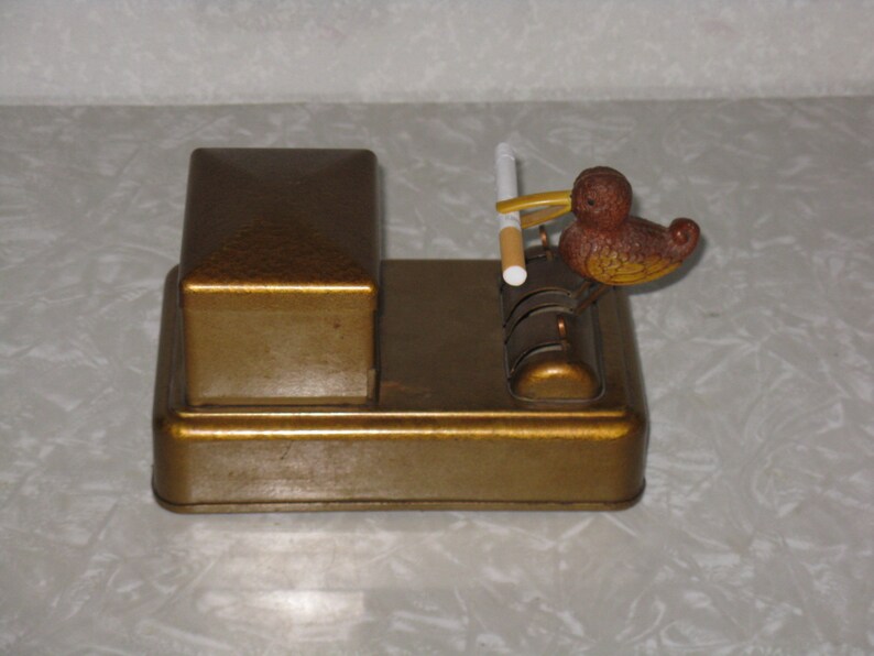 Vintage/antique cigarette dispenser metal bird Etsy