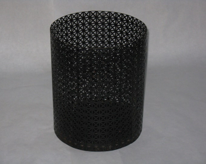 Mid Century Modern Black Metal Waste Basket Small Trash Can Etsy