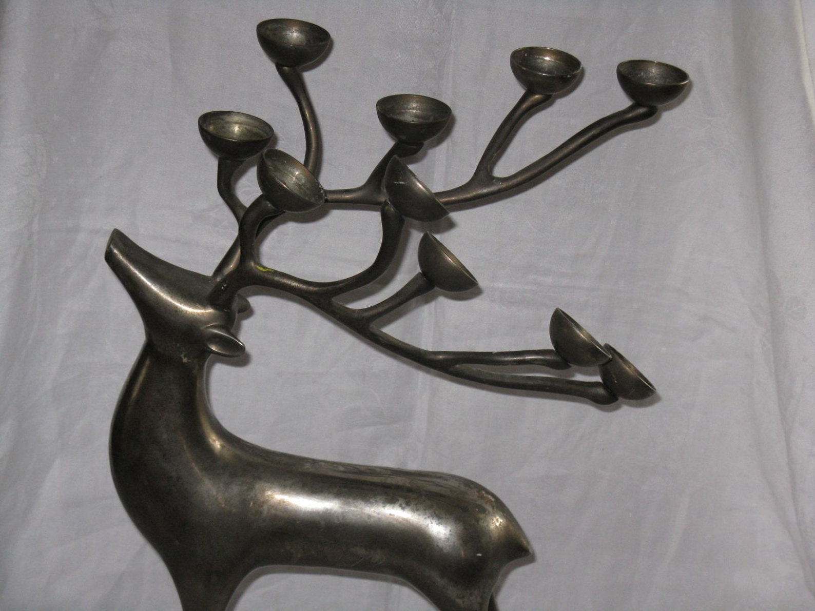 Large brass reindeer candle holder candelabra oudoor holdiay Etsy