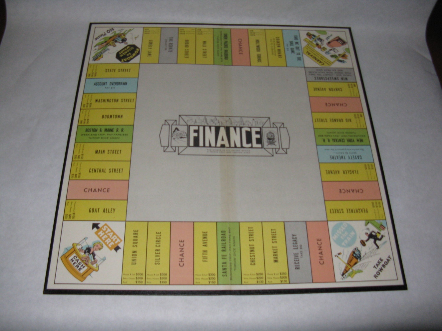 Vintage Finance board game board only Parker Brothers 1958 Etsy