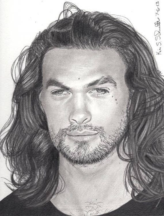 Original drawing of actor Jason Momoa Etsy