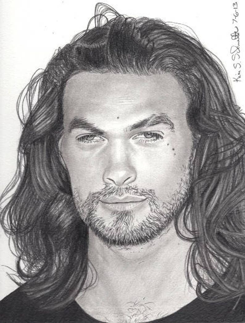 Original drawing of actor Jason Momoa