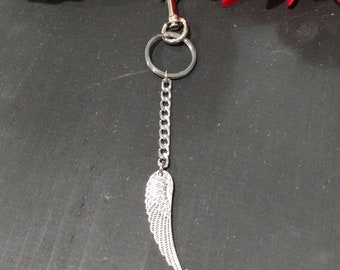 Angel Wing Keychain-Biker Keychain-Biker Accessories-81 Supporter Gift-Known Assocaite-Biker Gift-Angel Wing Gift for Her-Goth Keychain