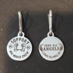 Support 81 Big House Crew Fundraiser Zipper Pull or Key Ring-Support 81 Supporter Biker Zipper Pull Keychain Key Ring