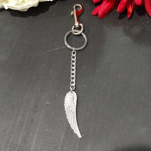 Angel Wing Keychain-Biker Keychain-Biker Accessories-81 Supporter Gift-Known Assocaite-Biker Gift-Angel Wing Gift for Her-Goth Keychain