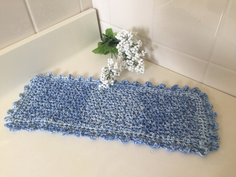 Baby Blue Toilet Tank Topper Cotton Sink Doily. Blue & White Etsy