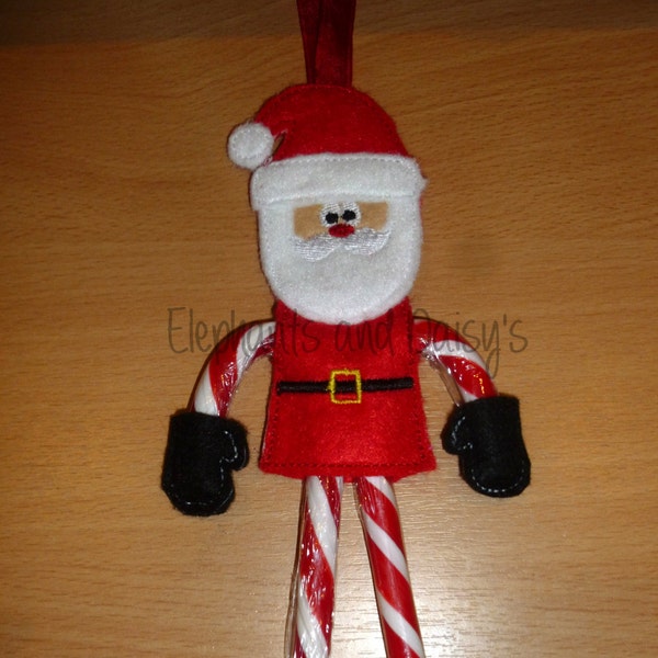 Santa Candy Cane Holder Fichier de conception de broderie