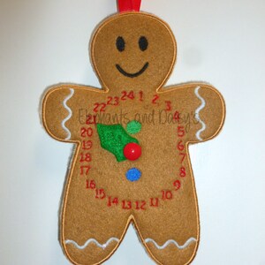 Gingerbread  Advent Clock Embroidery design file