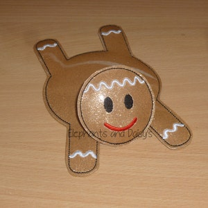 Gingerbread Man Coaster  Embroidery design file