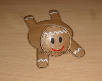 Gingerbread Man Coaster  Embroidery design file