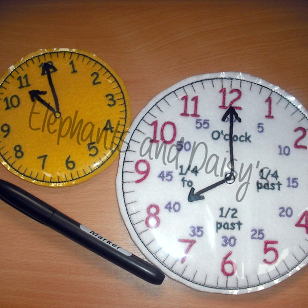 Vinyl Teaching Clock Embroidery design file