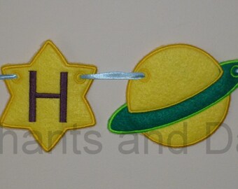 5x7 Space Set Banner Embroidery  Design files.