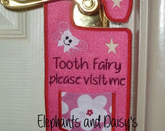Tooth Fairy door hanger  Embroidery design file