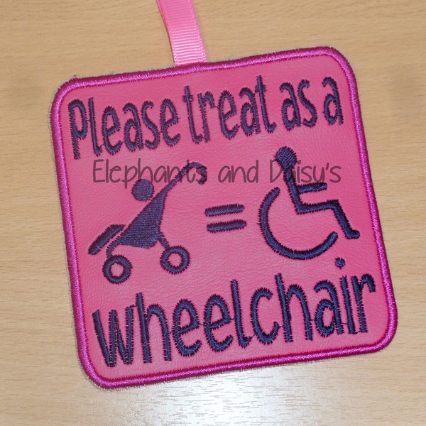 Please treat as a wheelchair tag Embroidery design file