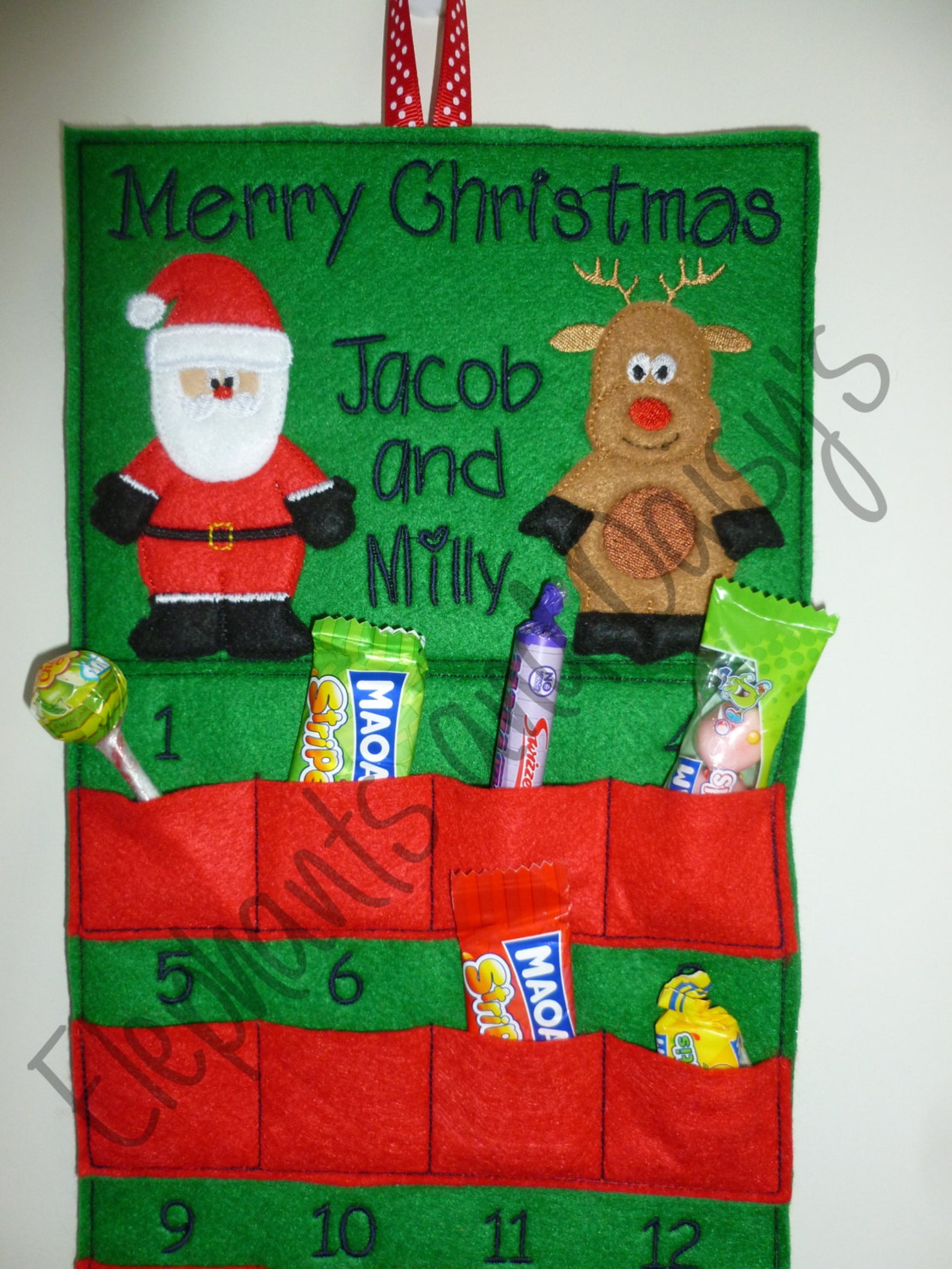 Advent Calendar Embroidery Design File Etsy