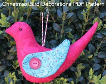 Christmas Bird Decorations PDF Pattern