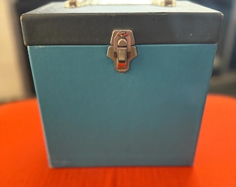 Capitol Records Black & Light Blue 7” Vinyl Record Box!