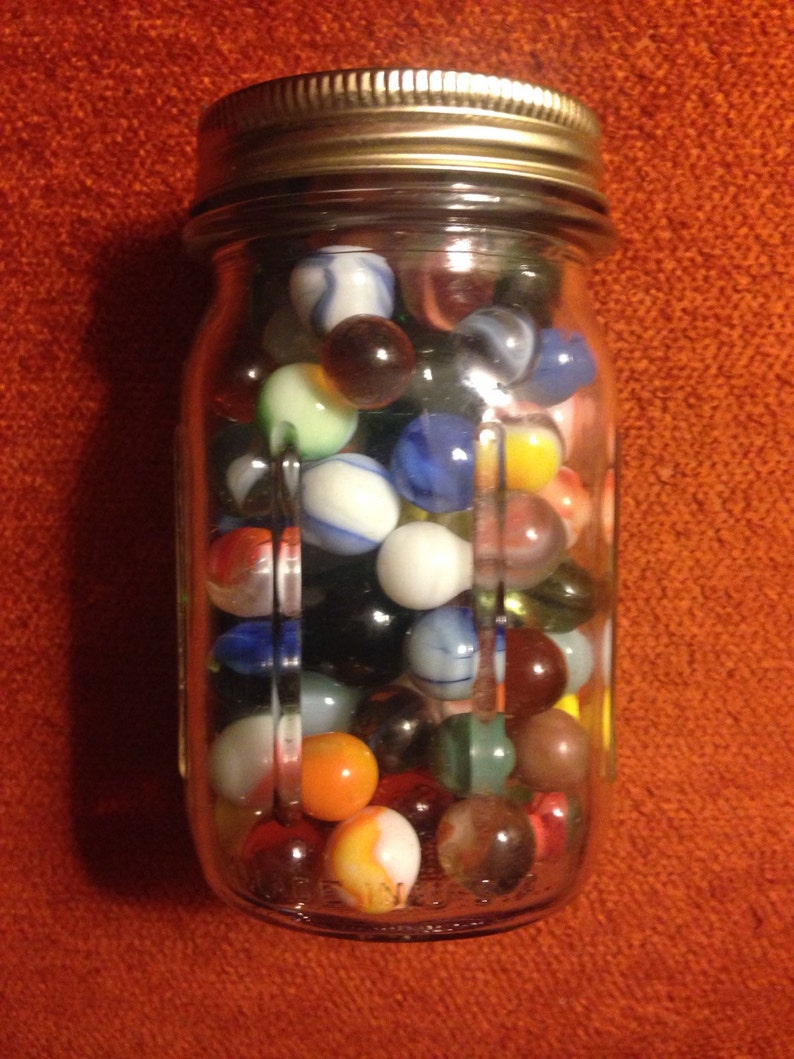 Antique Estate Marbles In Mason Jar Etsy