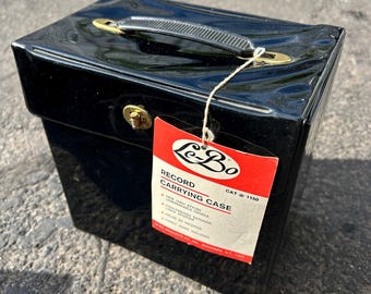 RARE Mint Patent Leather  7” Vinyl Record Box with Original Tags