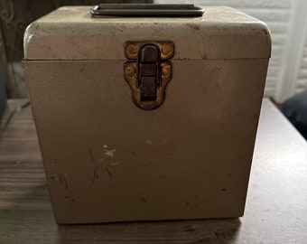 Vintage Metal 45 Record Box