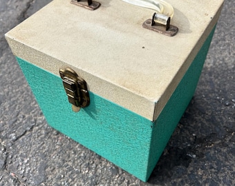 Teal & White Vinyl Record Box!!