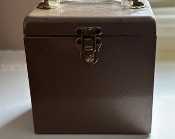 Vintage Metal 45 Record Box