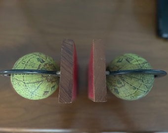 Vintage Globe Bookends