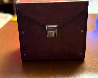 Brown Pleather 7” Vinyl Record Box