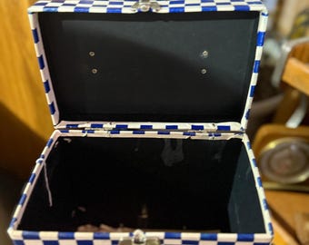 Rare Checkered Blue & White 7” PlatterPak Record Box