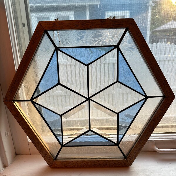 Stained Glass Hexagon Etsy