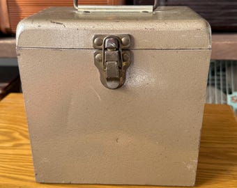 Tan Metal 7” Vinyl Record Box