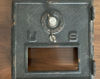 Vintage Antique Brass US Post Office PO Mail Box Door