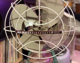 1950s Westinghouse Oscillating 2 Speed Desk Fan - Beige