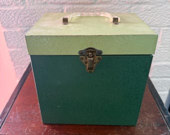 Green & Cream Metal 7” Record Box