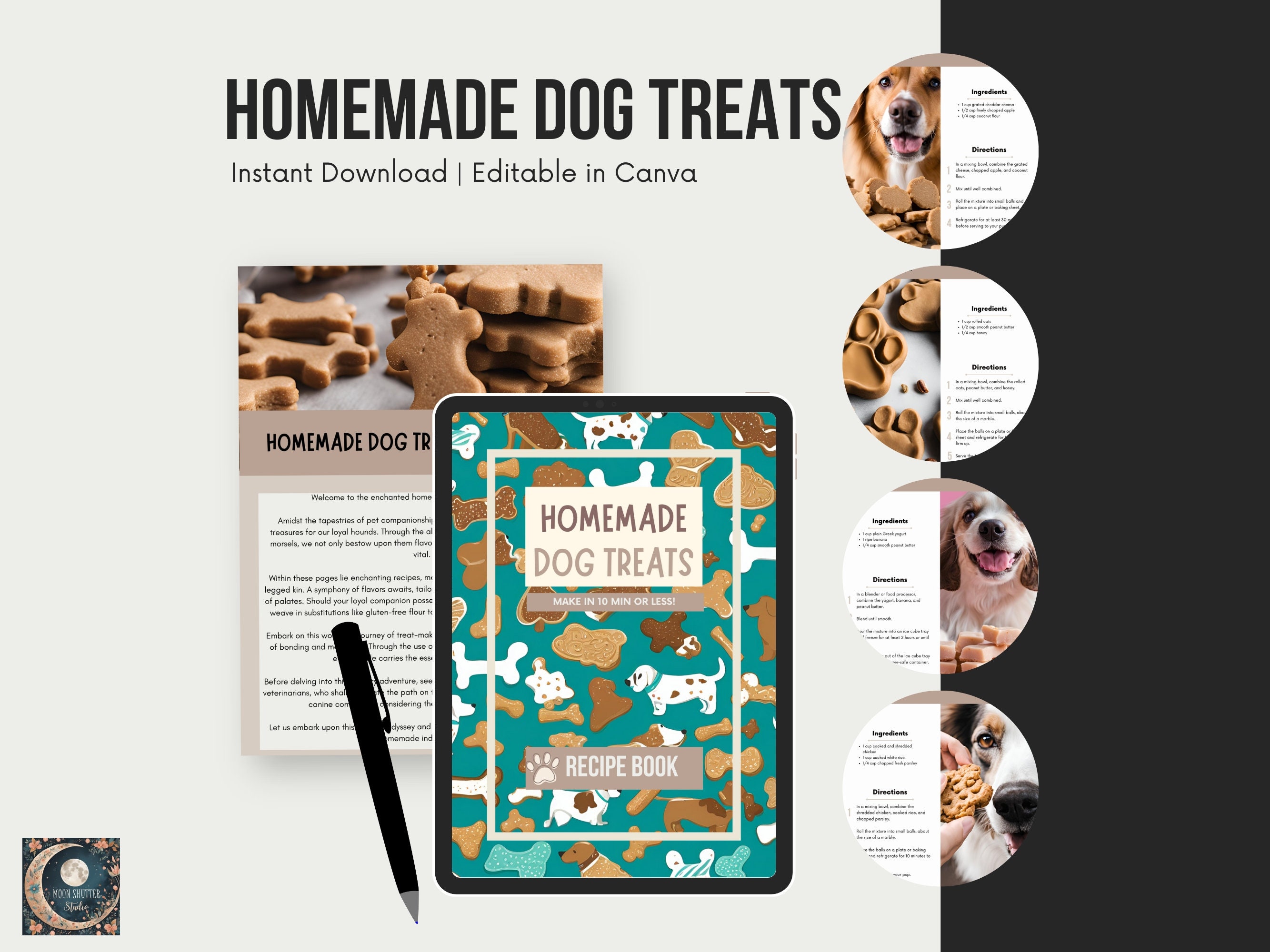 Dog Treat Recipe Book & Template Homemade Treats Cookbook for Dog ...
