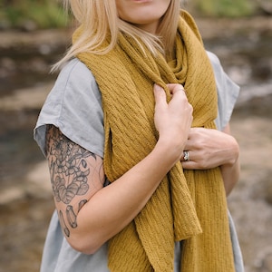 AOMORI Shawl Knit Wrap Scarf Pattern PDF