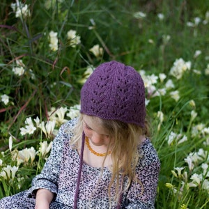 VIOLET Baby Kleinkind Kind Lace Bonnet Strickmuster PDF Bild 4