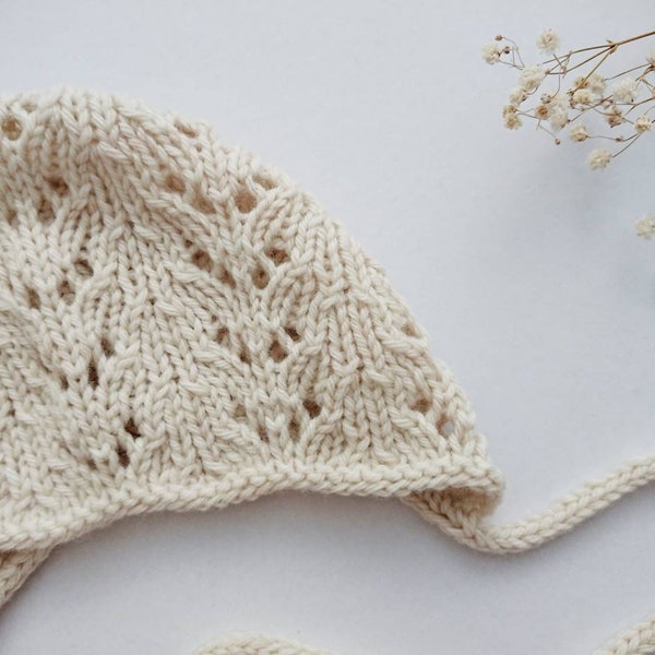 VIOLET Baby Toddler Child Lace Bonnet Knitting Pattern PDF