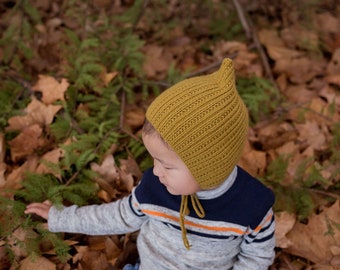 AKI Pixie Baby Bonnet Knitting Pattern PDF